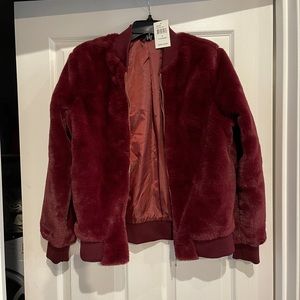 Plush Bomber Fur Coat Bomber